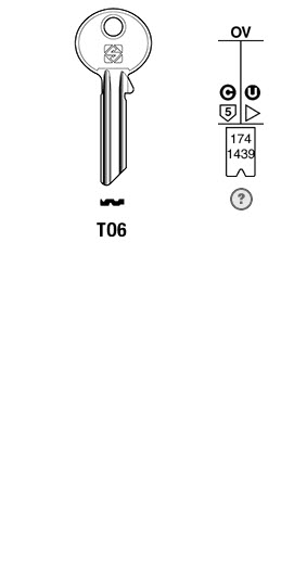 Afbeelding van Silca Cilindersleutel brass TO6