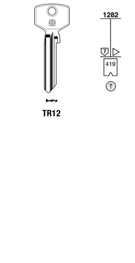 Afbeelding van Silca Cilindersleutel brass TR12