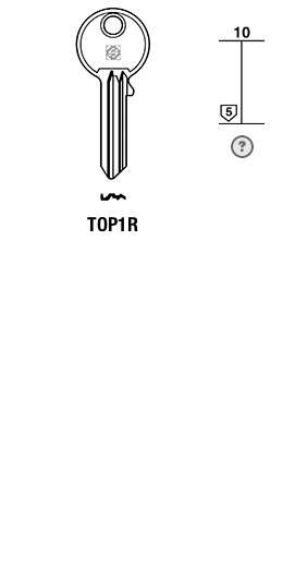 Afbeelding van Silca Cilindersleutel brass TOP1R