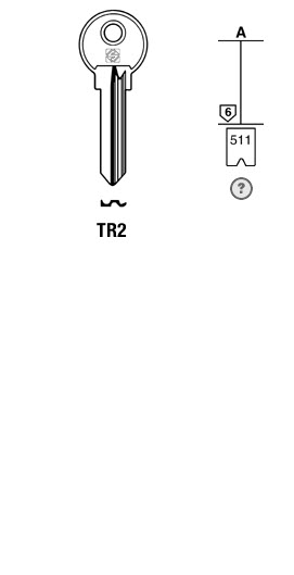 Afbeelding van Silca Cilindersleutel brass TR2