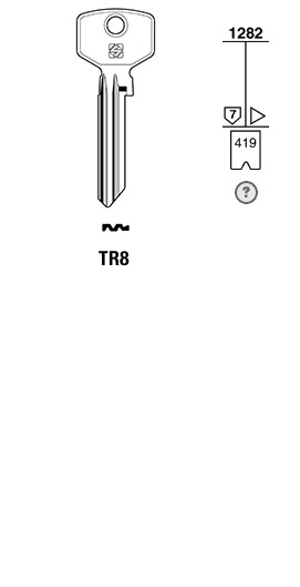 Afbeelding van Silca Cilindersleutel brass TR8