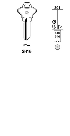 Afbeelding van Silca Cilindersleutel brass SH16