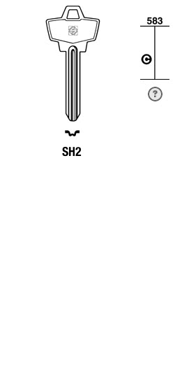 Afbeelding van Silca Cilindersleutel brass SH2