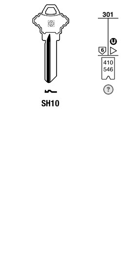 Afbeelding van Silca Cilindersleutel brass SH10