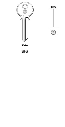 Afbeelding van Silca Cilindersleutel brass SF6