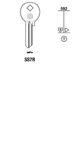 Afbeelding van Silca Cilindersleutel brass SS7R