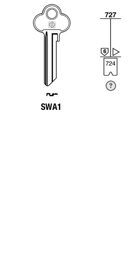 Afbeelding van Silca Cilindersleutel brass SWA1