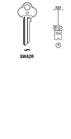 Afbeelding van Silca Cilindersleutel brass SWA2R