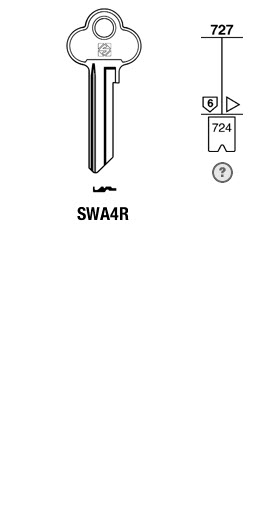 Afbeelding van Silca Cilindersleutel brass SWA4R