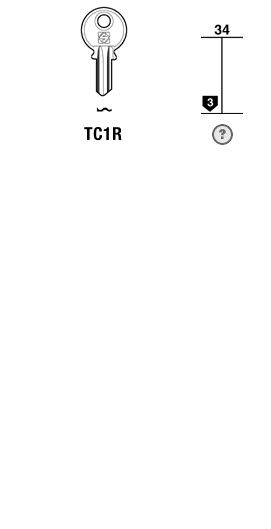 Afbeelding van Silca Cilindersleutel brass TC1R