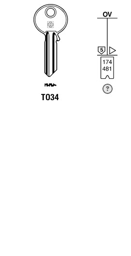 Afbeelding van Silca Cilindersleutel brass TO34