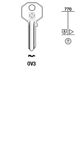 Afbeelding van Silca Cilindersleutel brass OV3