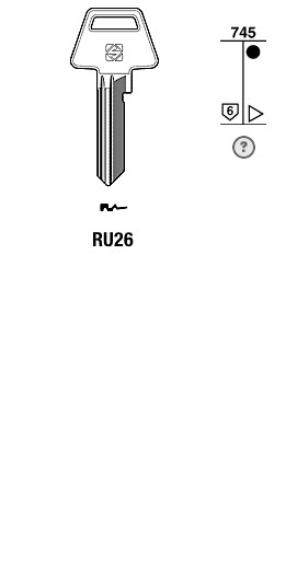 Afbeelding van Silca Cilindersleutel brass RU26