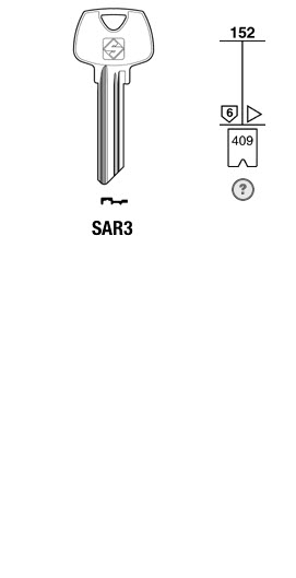 Afbeelding van Silca Cilindersleutel brass SAR3