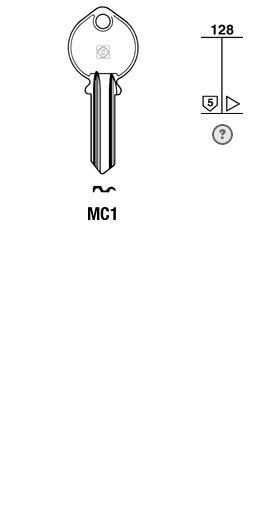 Afbeelding van Silca Cilindersleutel brass MC1