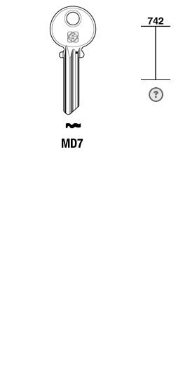 Afbeelding van Silca Cilindersleutel brass MD7