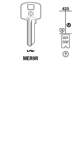 Afbeelding van Silca Cilindersleutel brass MER9R