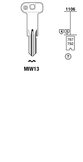 Afbeelding van Silca Cilindersleutel brass MIW13