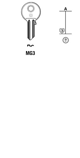 Afbeelding van Silca Cilindersleutel brass MG3