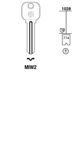 Afbeelding van Silca Cilindersleutel brass MIW2