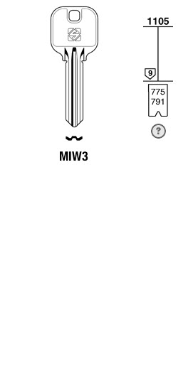 Afbeelding van Silca Cilindersleutel brass MIW3