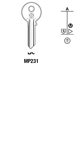 Afbeelding van Silca Cilindersleutel brass MP231