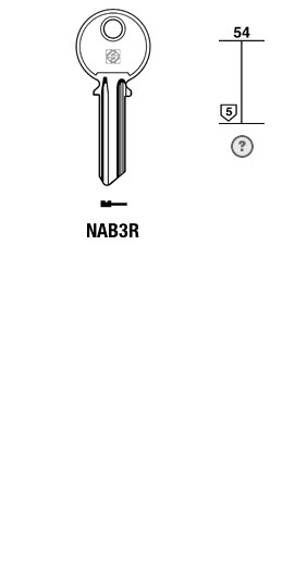 Afbeelding van Silca Cilindersleutel brass NAB3R