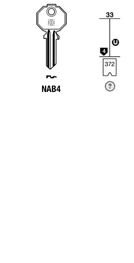 Afbeelding van Silca Cilindersleutel brass NAB4