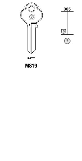 Afbeelding van Silca Cilindersleutel brass MS19