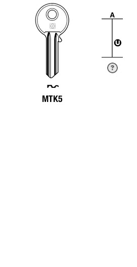 Afbeelding van Silca Cilindersleutel brass MTK5