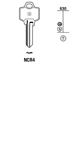 Afbeelding van Silca Cilindersleutel brass NCR4