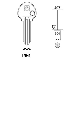 Afbeelding van Silca Cilindersleutel brass ING1