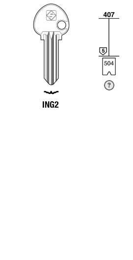 Afbeelding van Silca Cilindersleutel brass ING2