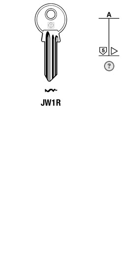 Afbeelding van Silca Cilindersleutel brass JW1R