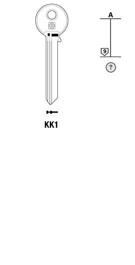 Afbeelding van Silca Cilindersleutel brass KK1