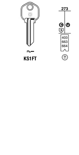 Afbeelding van Silca Cilindersleutel brass KS1FT