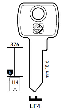 Afbeelding van Silca Cilindersleutel brass LF4