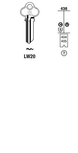 Afbeelding van Silca Cilindersleutel brass LW20