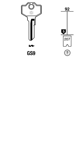 Afbeelding van Silca Cilindersleutel brass GS9