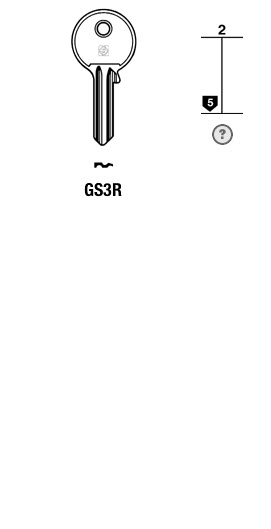 Afbeelding van Silca Cilindersleutel brass GS3R