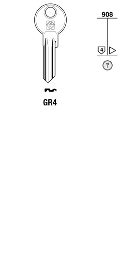 Afbeelding van Silca Cilindersleutel brass GR4