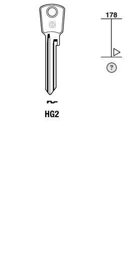 Afbeelding van Silca Cilindersleutel brass HG2