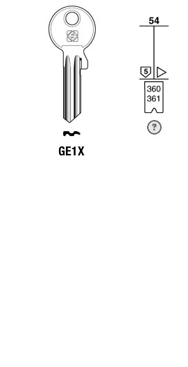 Afbeelding van Silca Cilindersleutel brass GE1X