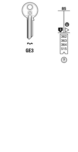 Afbeelding van Silca Cilindersleutel brass GE3