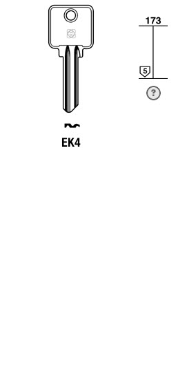 Afbeelding van Silca Cilindersleutel brass EK4