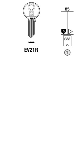 Afbeelding van Silca Cilindersleutel brass EV21R