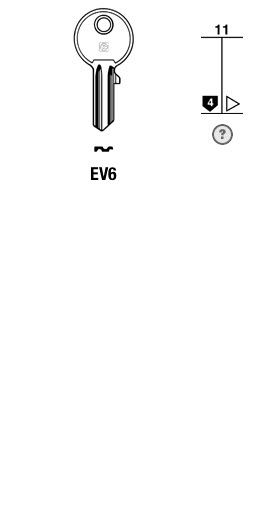 Afbeelding van Silca Cilindersleutel brass EV6