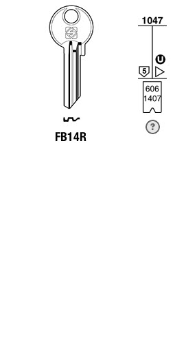 Afbeelding van Silca Cilindersleutel brass FB14R