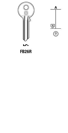 Afbeelding van Silca Cilindersleutel brass FB26R