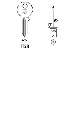 Afbeelding van Silca Cilindersleutel brass FF2R